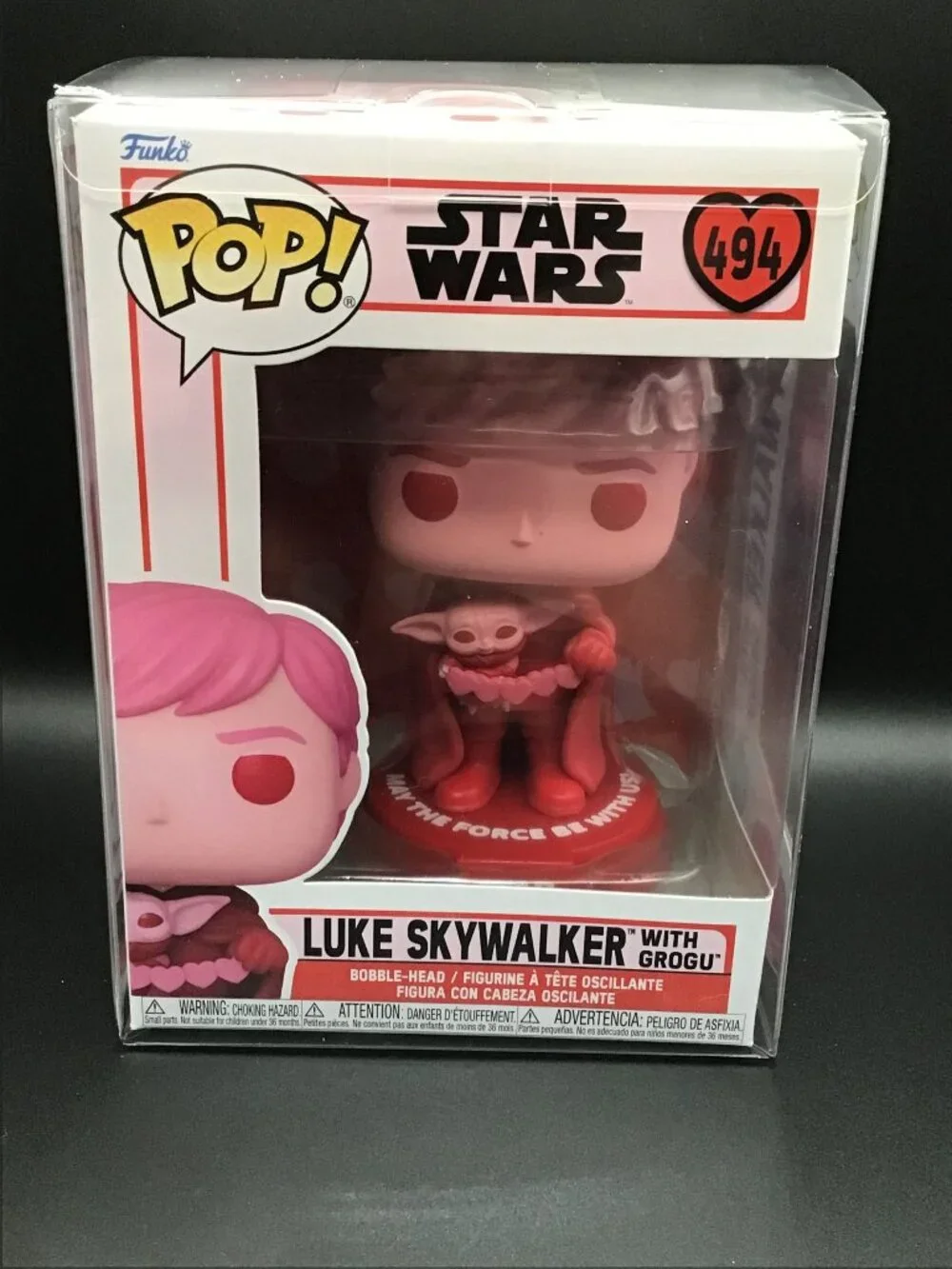 Funko Pop Valentine's Day Star Wars Luke and Grogu #494 w/Pop Protector New NIB